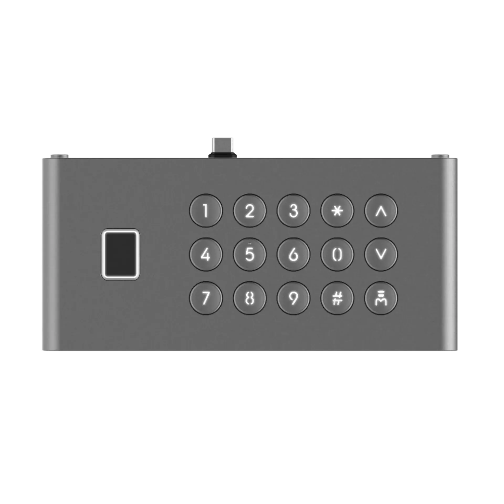 [DS-KDM9633-FKP] Módulo de Teclado y Huella Digital para Frente de Calle IP DS-KD9633-WBE6/ Conexión USB-C / 15 Botones / IP65 / IK07