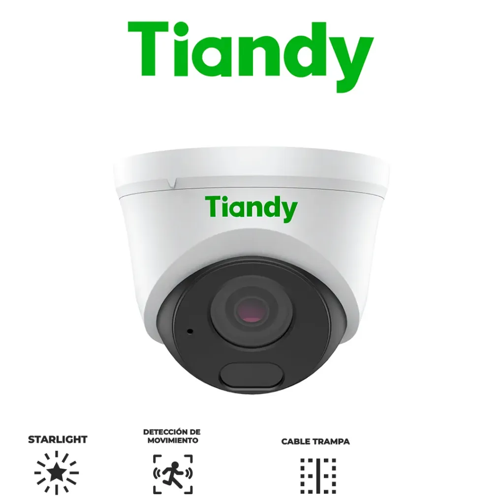 [TC-C32HS] Cámara IP 2MP TIANDY STARLIGHT 2.8MM - IR 30M - METAL Y POLICARBONATO - MICROFONO