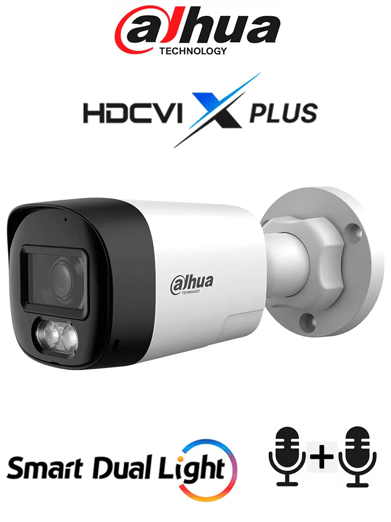 [DH-HAC-HFW1801RLN-IL-T] DAHUA DH-HAC-HFW1801RLN-IL-T - Cámara Bullet 4K/ HDCVI X PLUS/ Audio Bidireccional/ 106 Grados de Apertura/ Iluminación Dual Inteligente IR y Luz Calida de Hasta 30Mts/ WDR Real de 120 dB/ Soporta CVI & TVI & AHD & CVBS/ Policarbonato