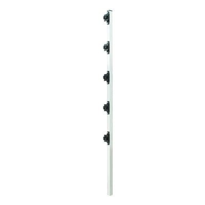 [SYS-POST-2] Poste de Paso de 1.2m para Cerca Electrificada de PTR Cuadrado de Aluminio de 1 de lado con 5 Aisladores Instalados.
