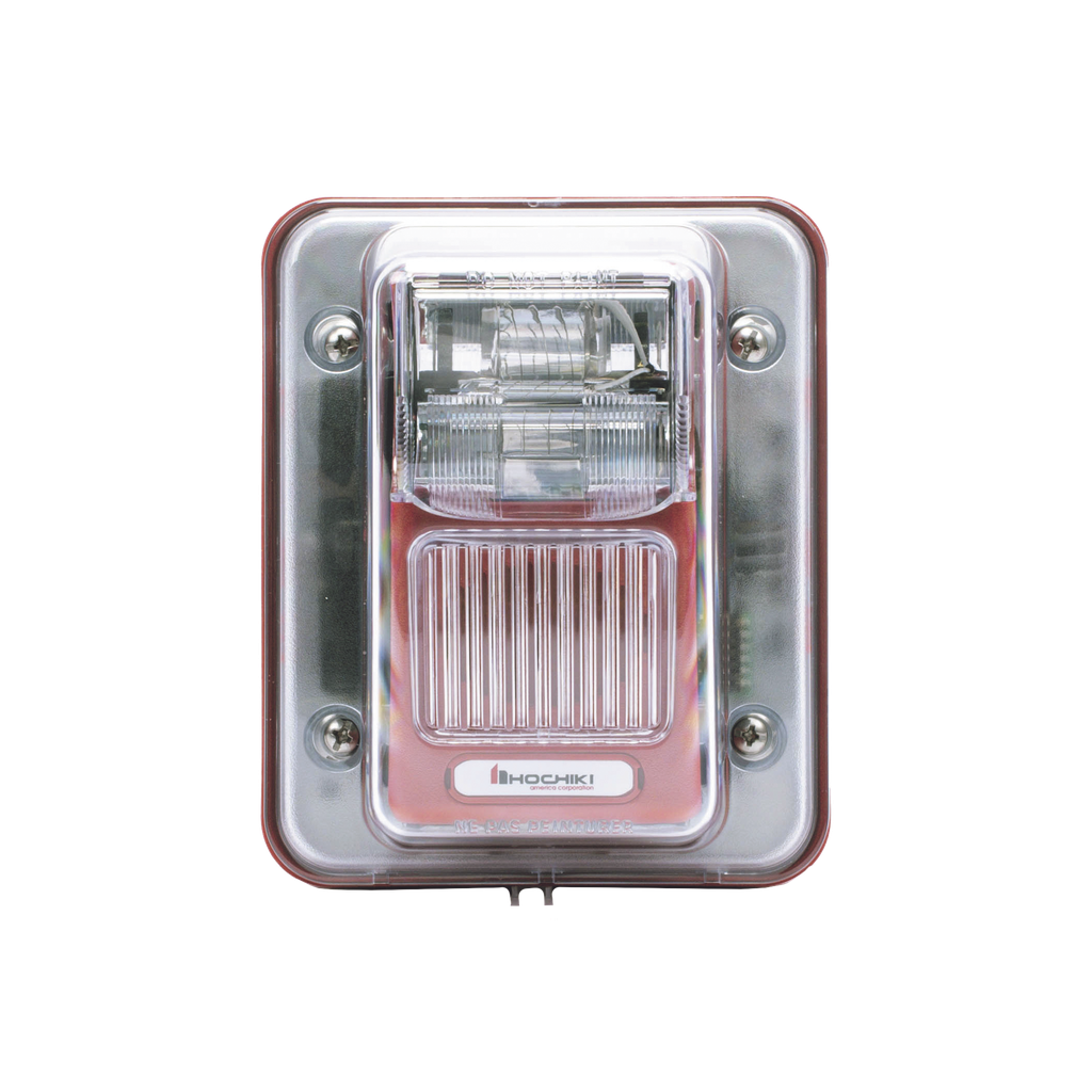 [WHEC24-75WR] Sirena Estrobo, Para Intemperie, Montaje en Muro, Color Rojo (0500-05860)