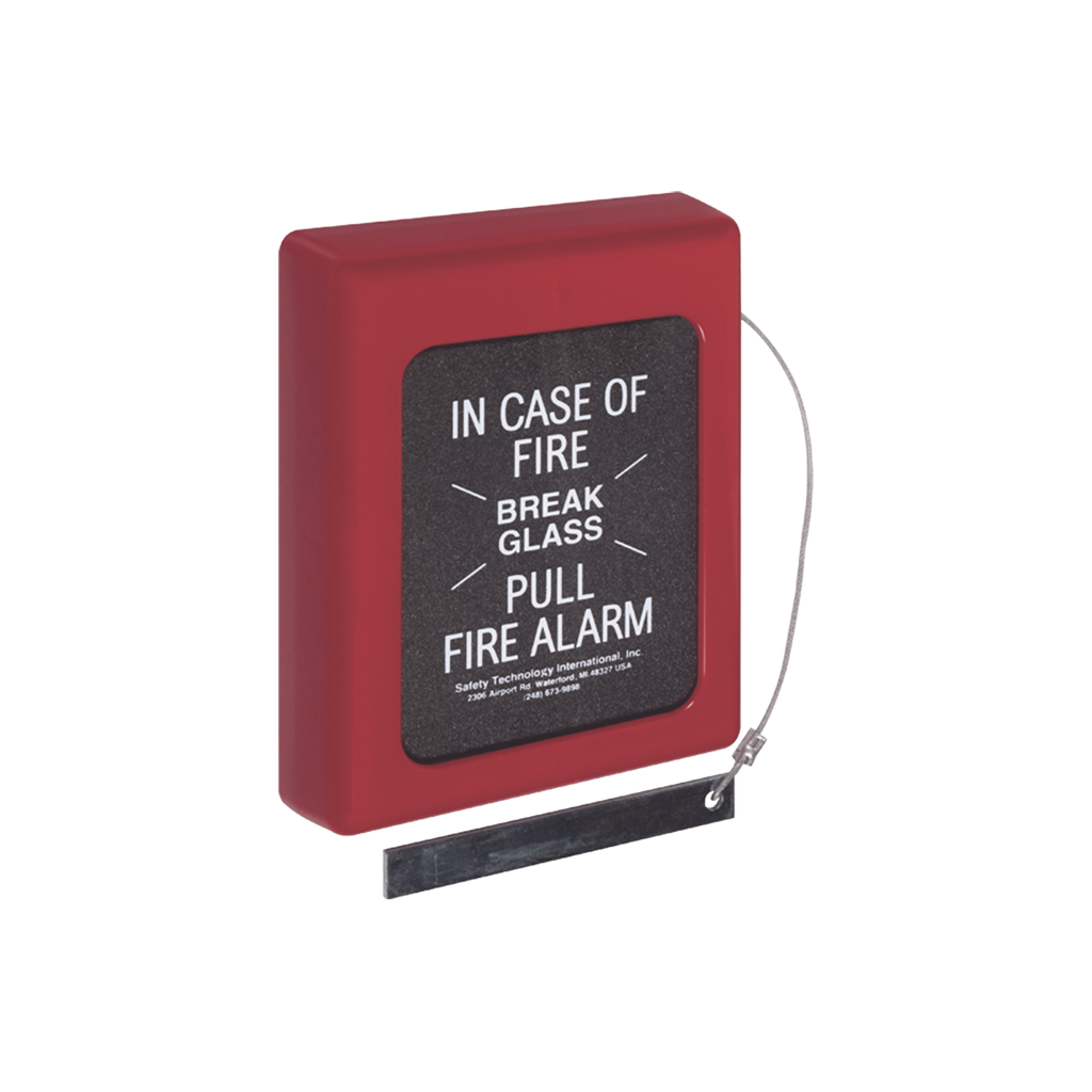 Protector Con Cristal, Rómpase En Caso De Incendio Para Estaciones De Jalón, Texto En Ingles