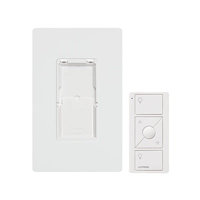 [PJ2WALLWHL01] Kit, placa de pared y Control Remoto PICO Inalámbrico, complemente con un atenuador o switch on/off, Caseta, RA2, RadioRa2