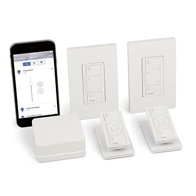 [PBDGPKG2W] (Caseta Wireless) Kit Hub controlador, 2 atenuadores, 2 controles remotos, 2 base mesa y 2 tapas.