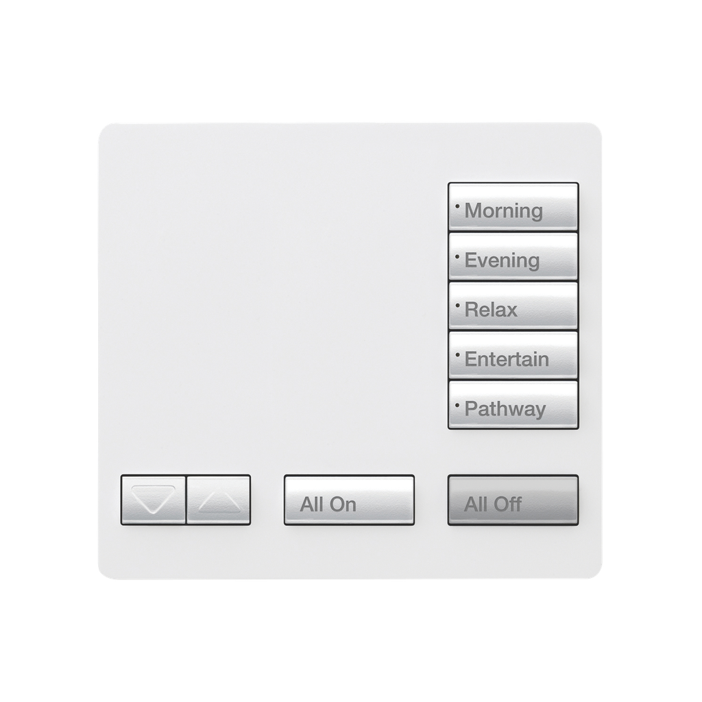 Teclado seetouch, sobre mesa 5 botones,  Botonera Retroiluminada / programe escenas diferentes en cada botón.