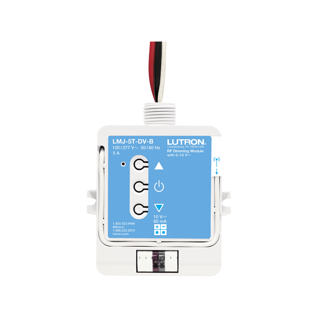 [LMJ5TDVB] (RadioRA2) Relay control de iluminación 0-10V, carga 5A, 120/277V, compatible con RadioRA2, RA2Select y RR3.