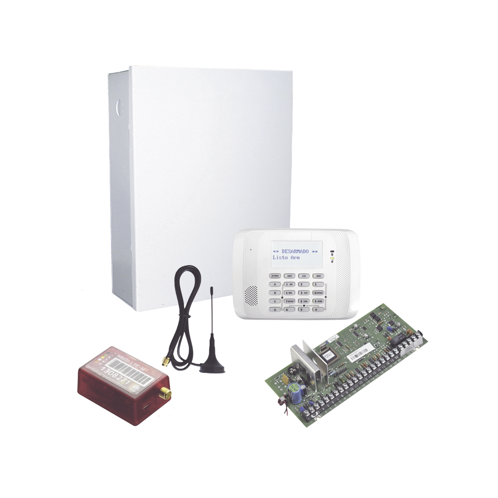 KIT de Panel de Alarma Hibrido/Teclado 6162RF Y Comunicador MN01LTEM - 2 años de servicio incluidos