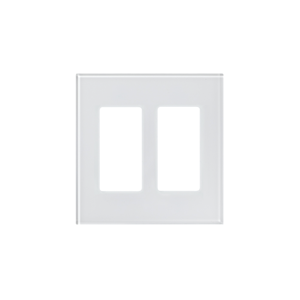 [LFGR-2-CWH] Tapa de cristal para apagador o atenuador, 2 espacios.