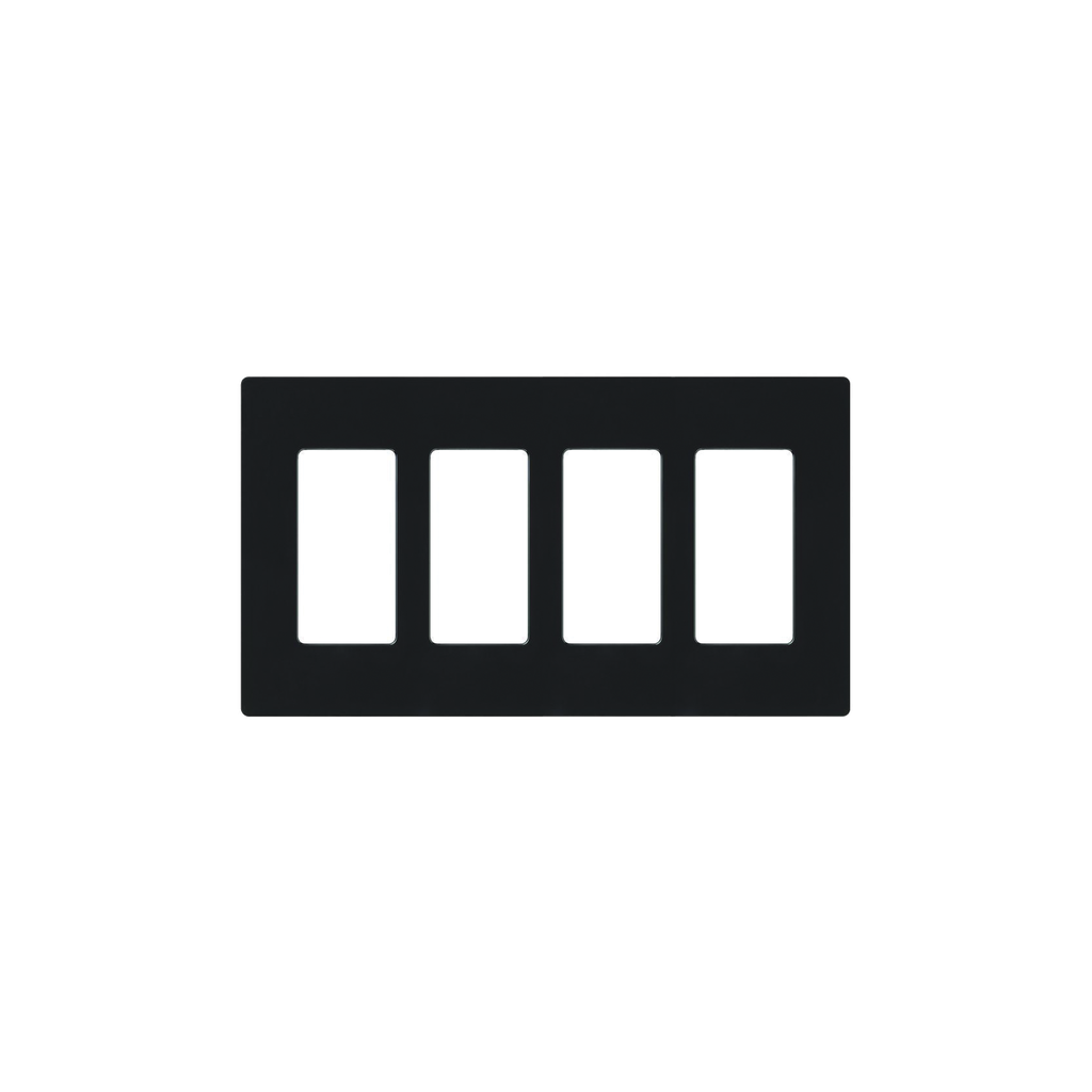 Placa de pared 4 espacio, para atenuador (dimmer), switch ó control remoto PICO inalámbrico.