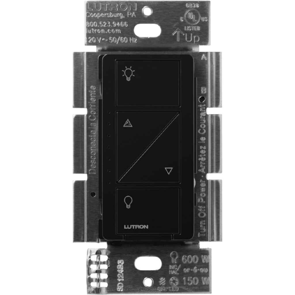 [PD6WCLBL] (Caseta Wireless) Atenuador de pared. Aumenta/Disminuye Intensidad de Iluminación. No requiere cable neutro. 150W LED / 600W INC/HAL