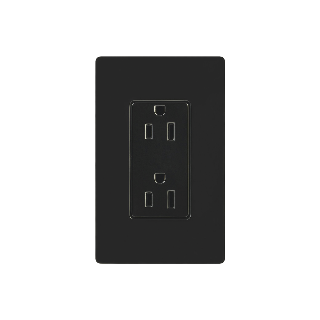 [CAR15BLS] Tomacorriente, receptaculo convencional 120V, 15A, color negro.