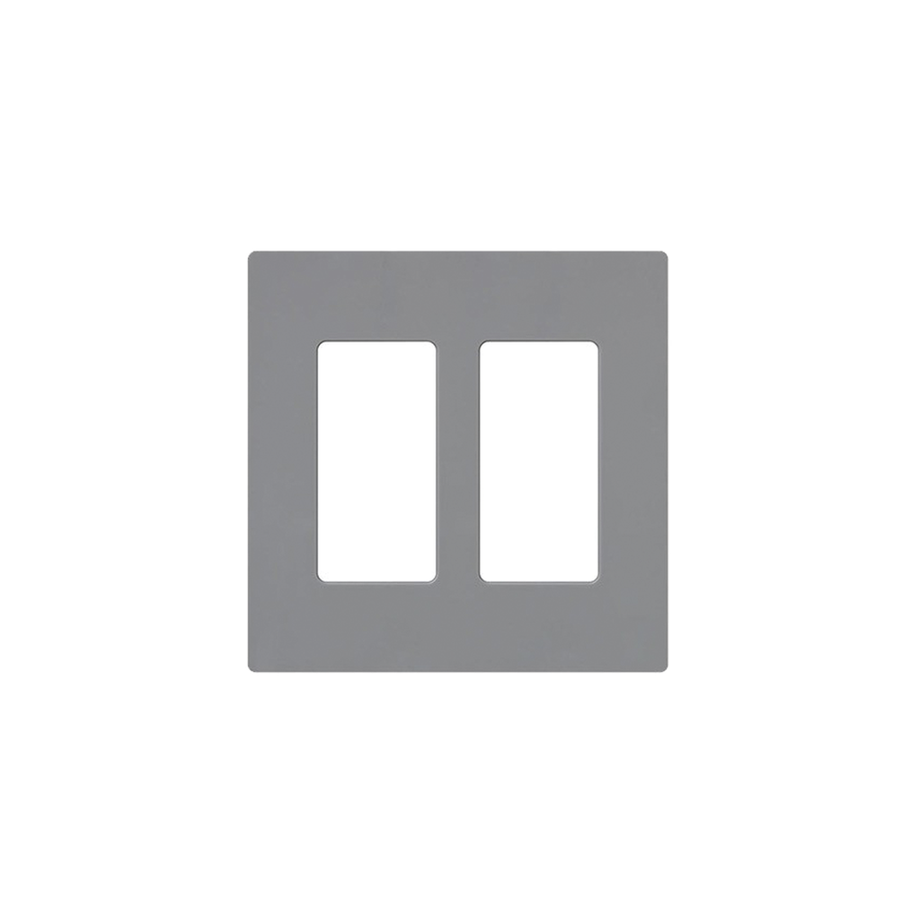 Placa de pared 2 espacio, para atenuador (dimmer), switch ó control remoto PICO inalámbrico.