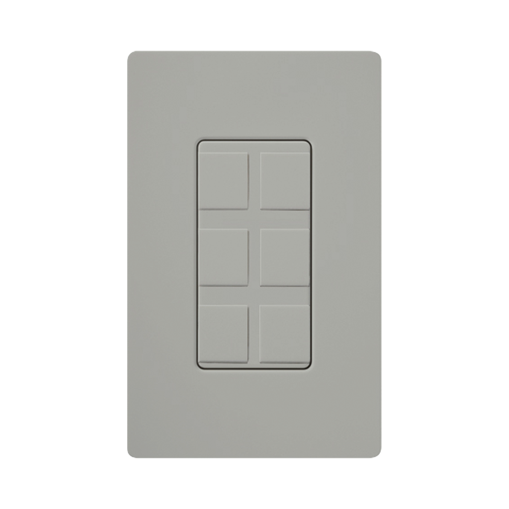 Placa de 6 puertos color gris