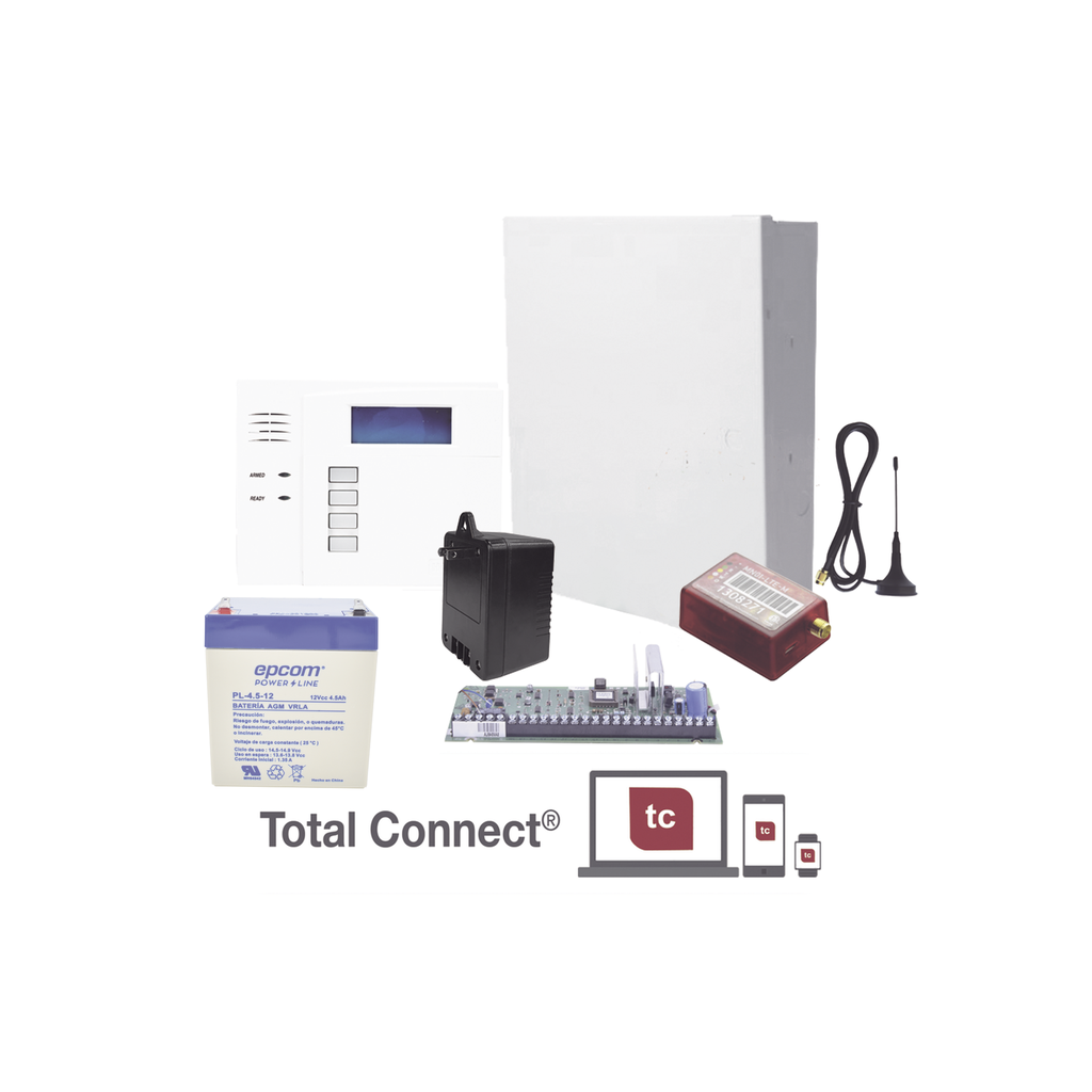 Panel de Alarma / 8 Zonas Programables / 48 Usuarios / 2 Particiones / Comunicador 4G LTE-M / Batería 4Ah / Transformador 16.5Vca