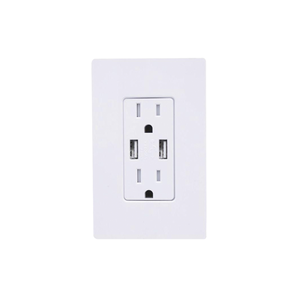 TOMACORRIENTE CON USB DUPLEX 15A