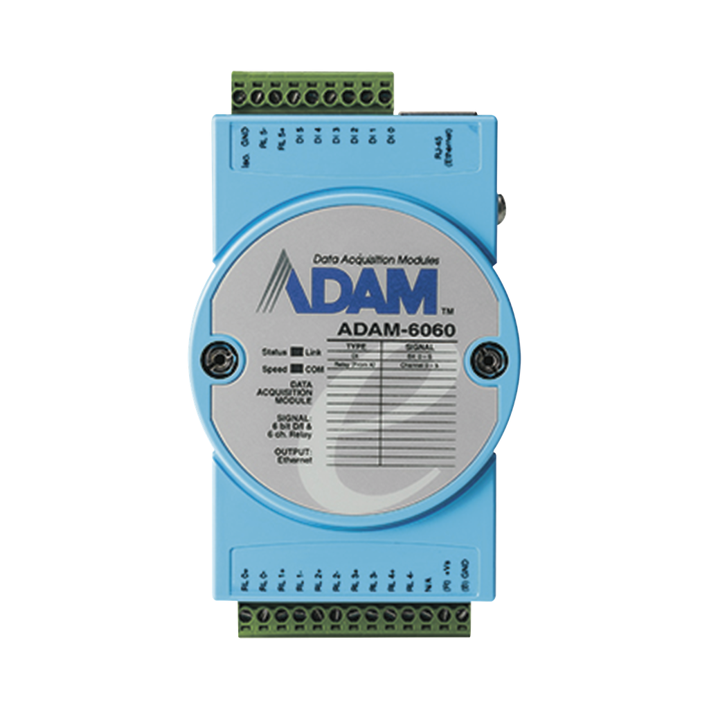 [ADAM-6060] MODULO CON 6 ENTRADAS Y 6 SALIDAS PARA INTEGRAR CON FIBER COMMAND VIA ETHERNET