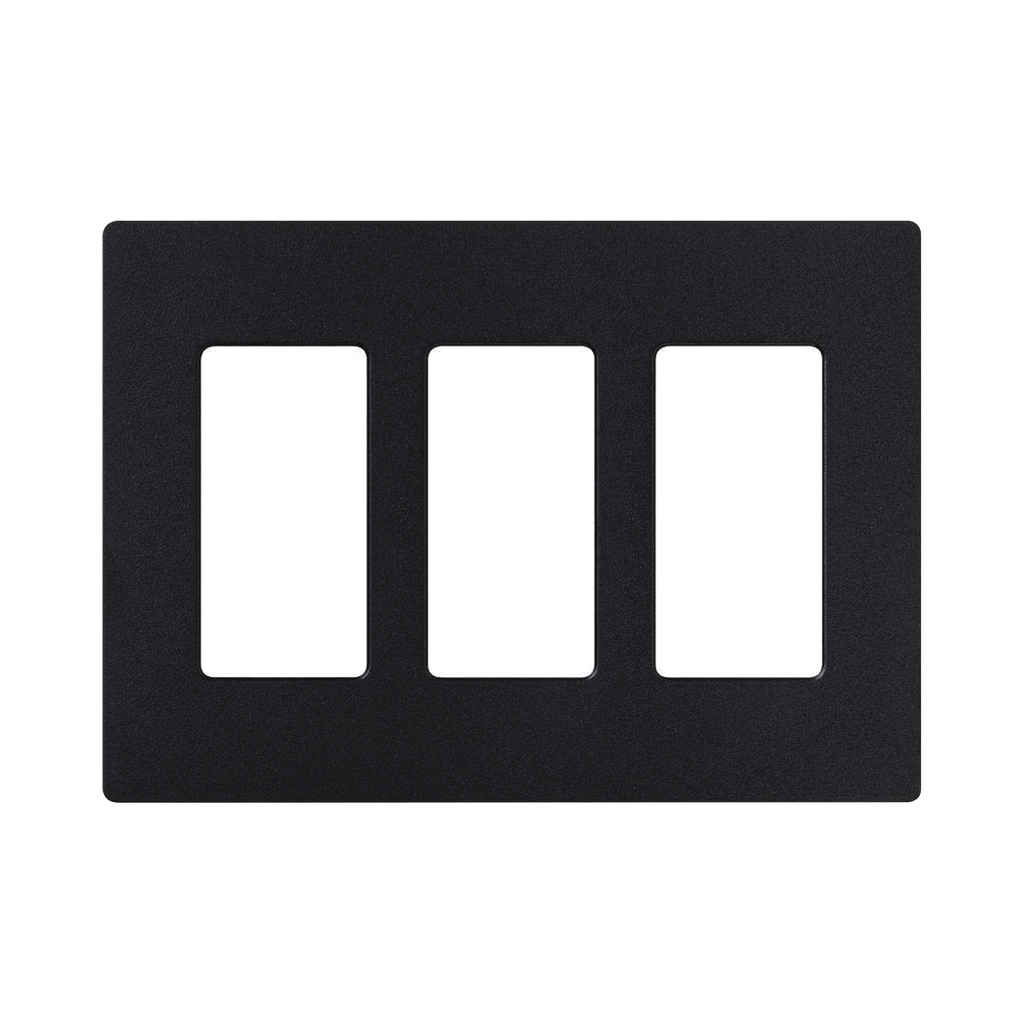 Tapa Color Blanco Negro Satin para interruptor o dimmer Lutron, 3 gang, limpio y moderno