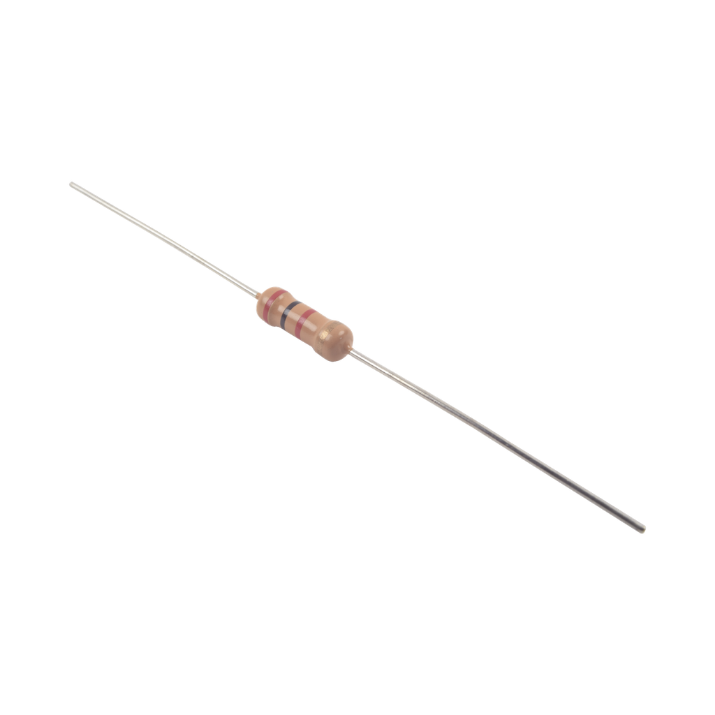 [2.0KH-ND] Resistencia de 2 k Ohm 1/2 Watt, 5% Axial, Película de Carbón.