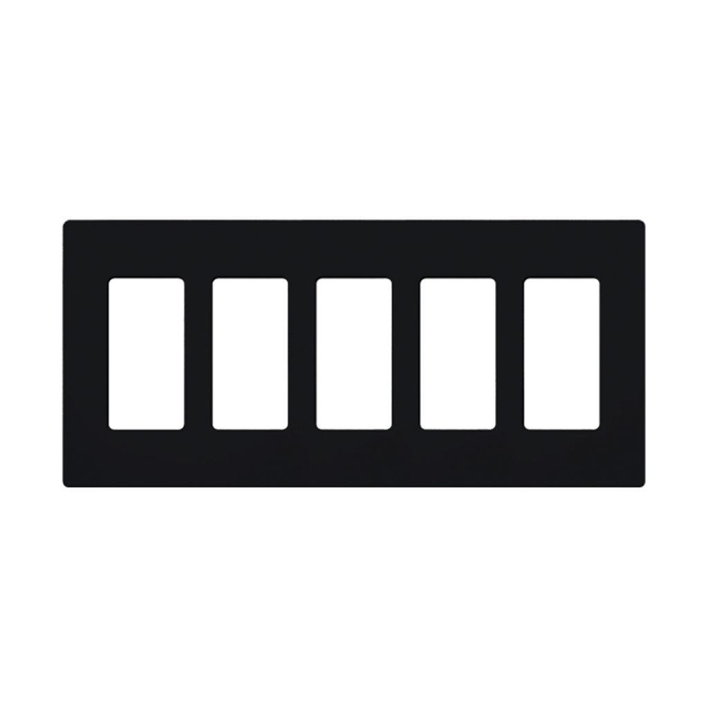 Placa de pared 5 espacios, para atenuador (dimmer), switch ó control remoto PICO inalámbrico