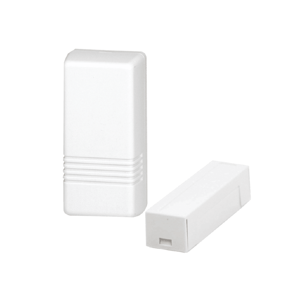 [5816WMWH] 5816WMWH Transmisor Inalámbrico para Puerta/Ventana Serie 5800 / Carcasa Blanca / Terminales Cableados Loop 1 / Reed Switches Laterales Loop 2 / Transmisión Supervisora, Sabotaje y Batería Baja / Batería Litio 3V / Progr