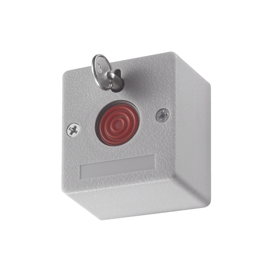 [DS-PD1-EB] DS-PD1-EB Botón de Pánico Cableado / Compatible con Cualquier Panel de Alarma / LLave de Seguridad / NA/NC / Material Retardante al Fuego (ABS)