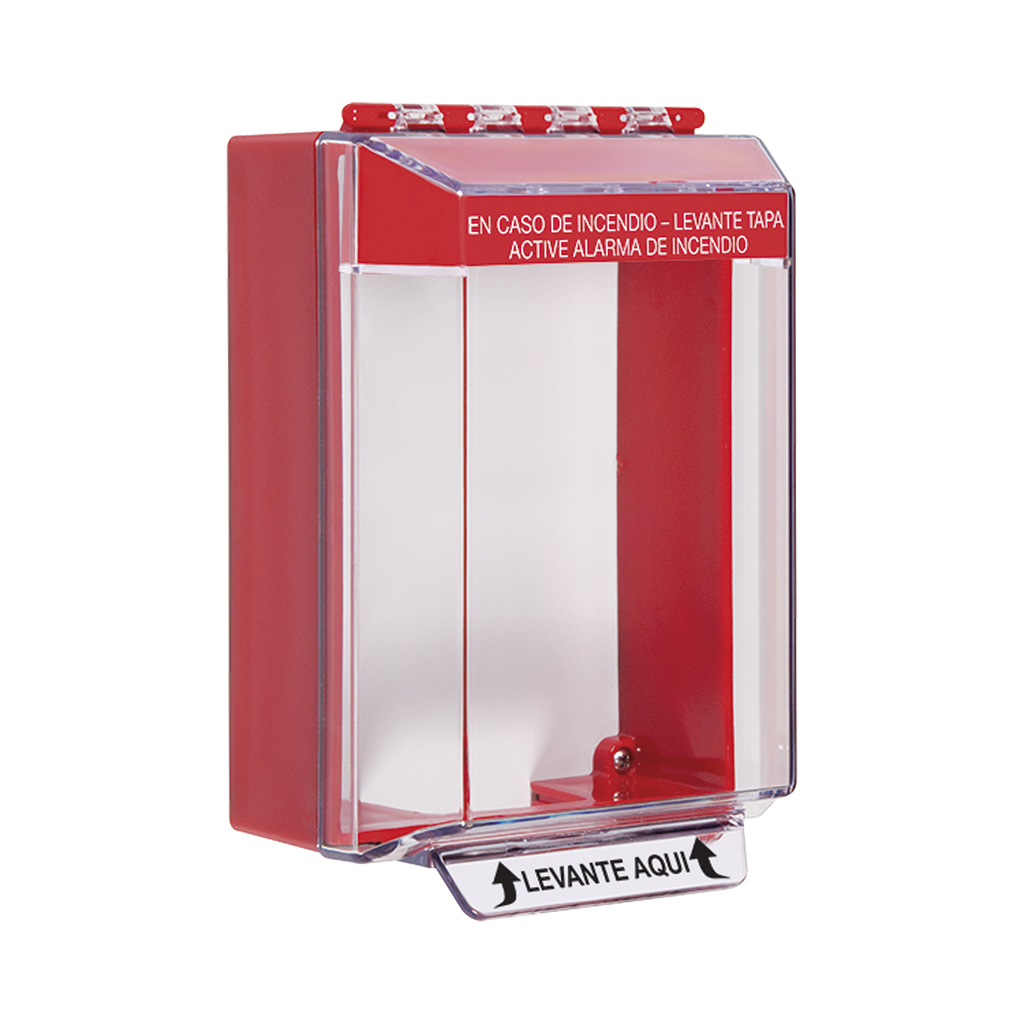 Cubierta Universal De Montaje Superficial, Con Espaciador 1.46, Serie Universal Stopper® Texto De Incendio En Español