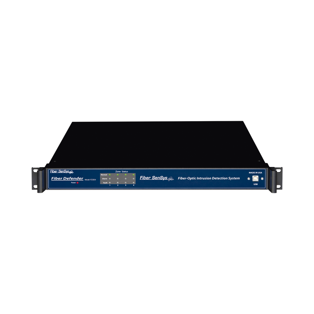 [FD504] Sensor de Seguridad Perimetral por Fibra Óptica Sensitiva / Para Montaje en Rack (19) / 4 Zonas de Protección/ De 0 hasta 800m