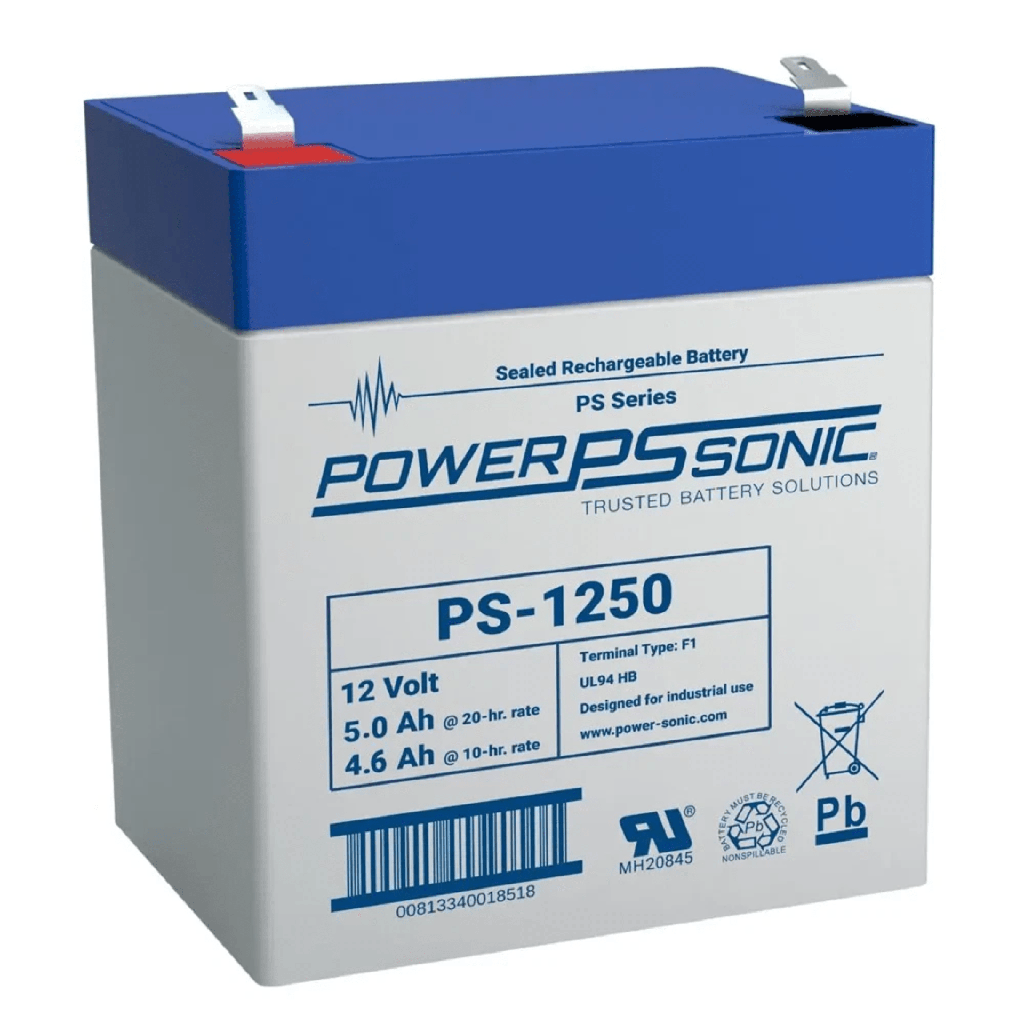 [PS-1250-F1] Batería 12V, 5.0AH, Para Respaldo, Tecnologías AGM/VRLA, 5 Años Vida Útil, Terminales F1, Reconocida UL