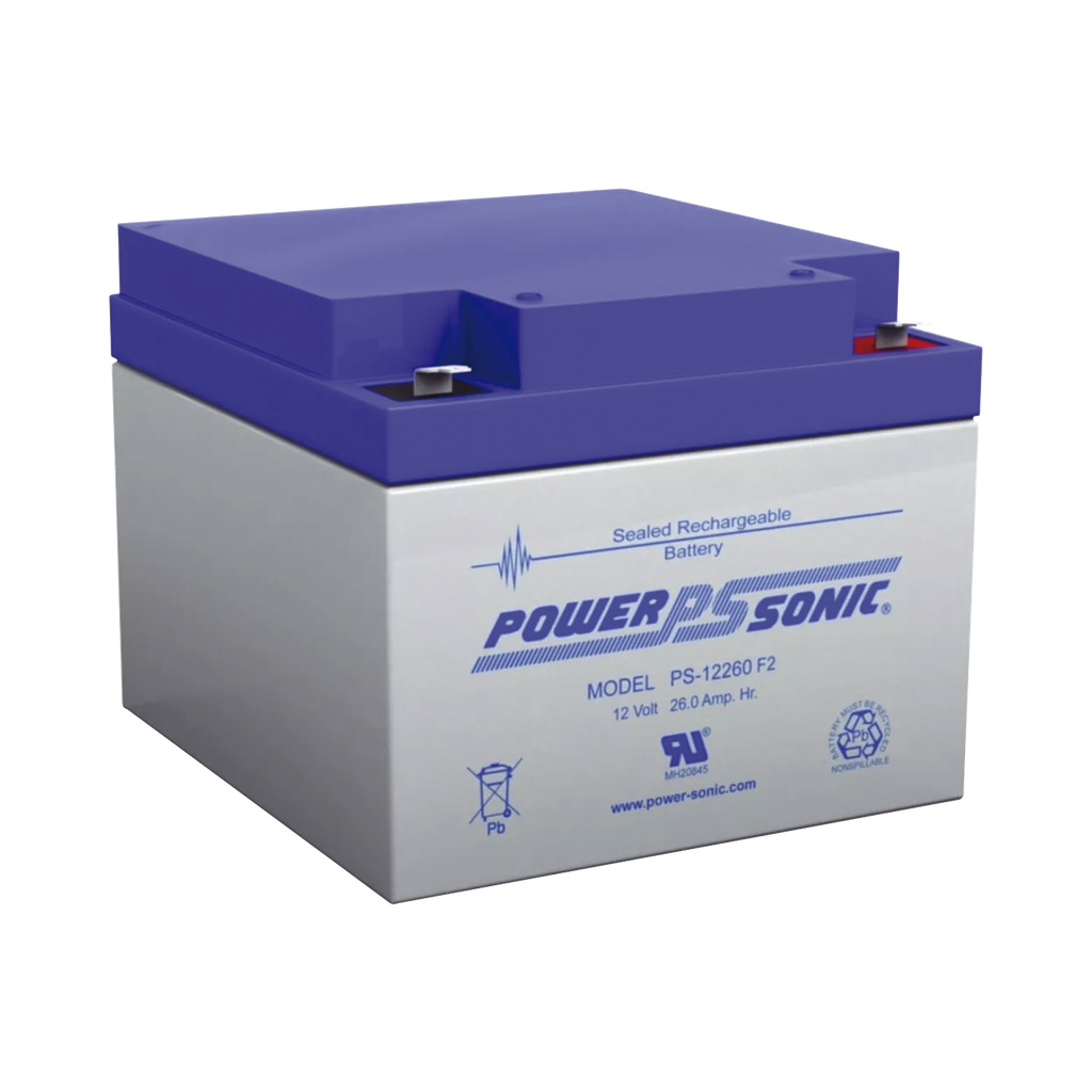 [PS-12260-F2] Batería 12V, 26AH, Para Respaldo, Tecnologías AGM/VRLA, 5 Años Vida Útil, Terminales F2, Reconocida UL