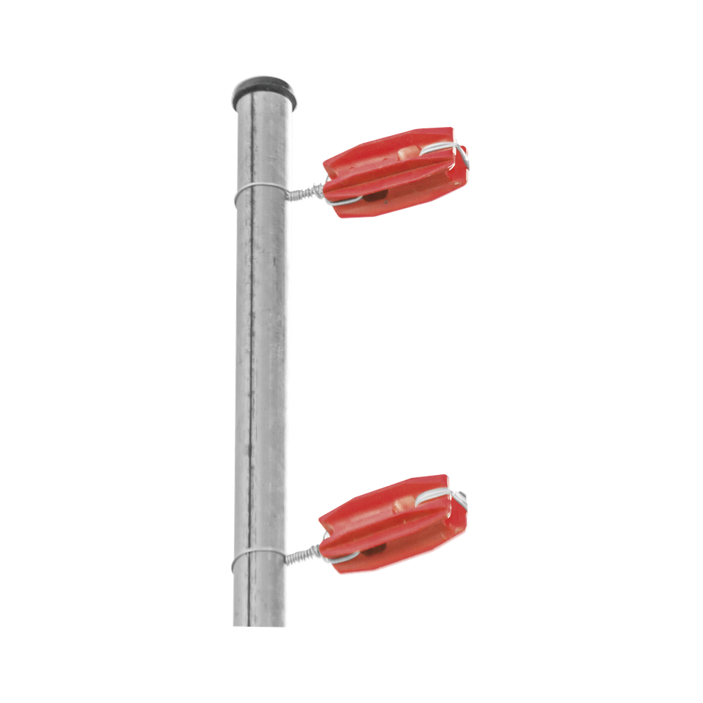 Aislador de color Rojo para postes de esquina de alta Resistencia con Anti UV de uso en cercos eléctricos