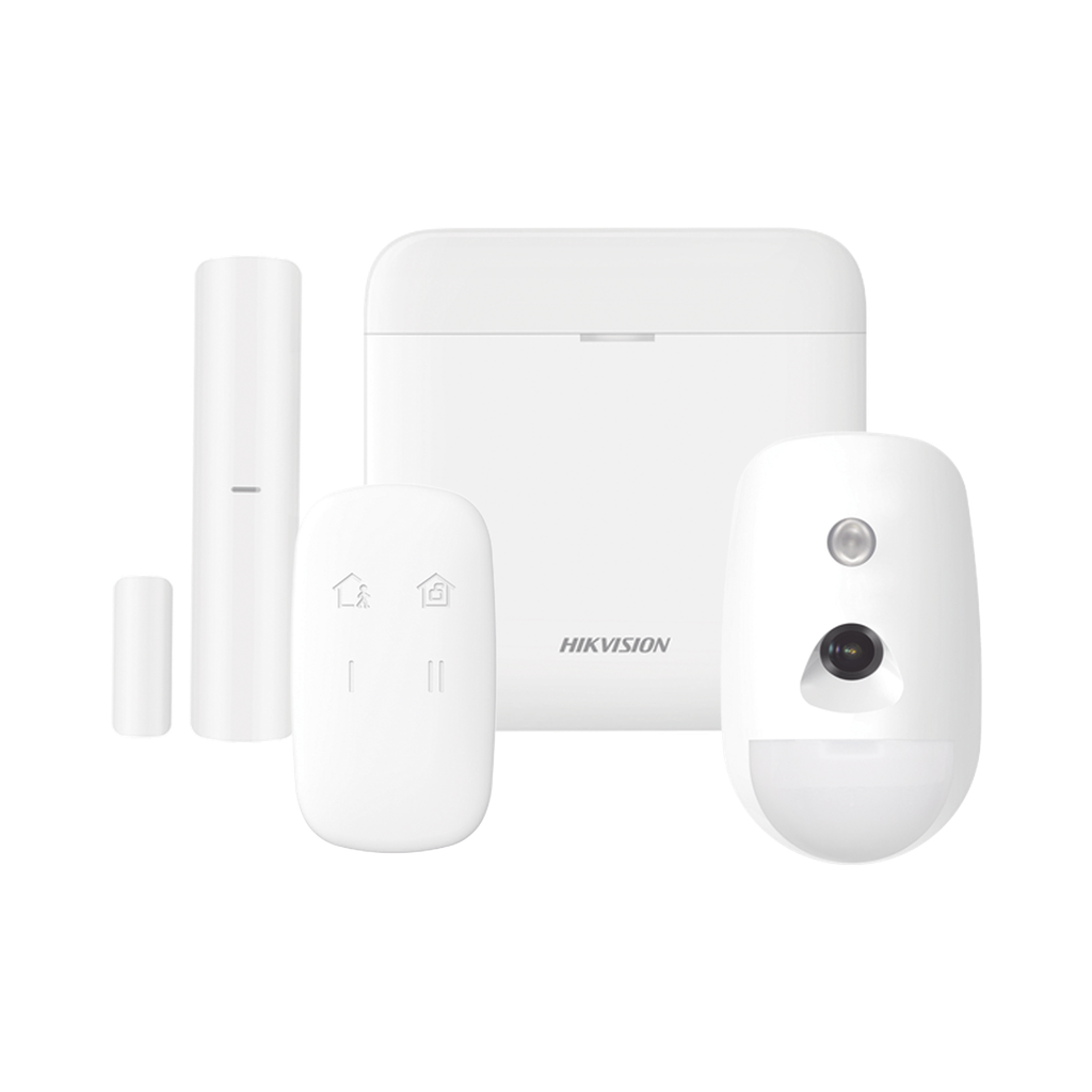 [DS-PWA48-K-CAM] (AX PRO) KIT de Alarma AX PRO / Incluye: 1 Hub con bateria de respaldo / 1 Sensor PIR con Cámara / 1 Contacto Magnético / 1 Control Remoto / WiFi / Compatible con Hik-Connect P2P