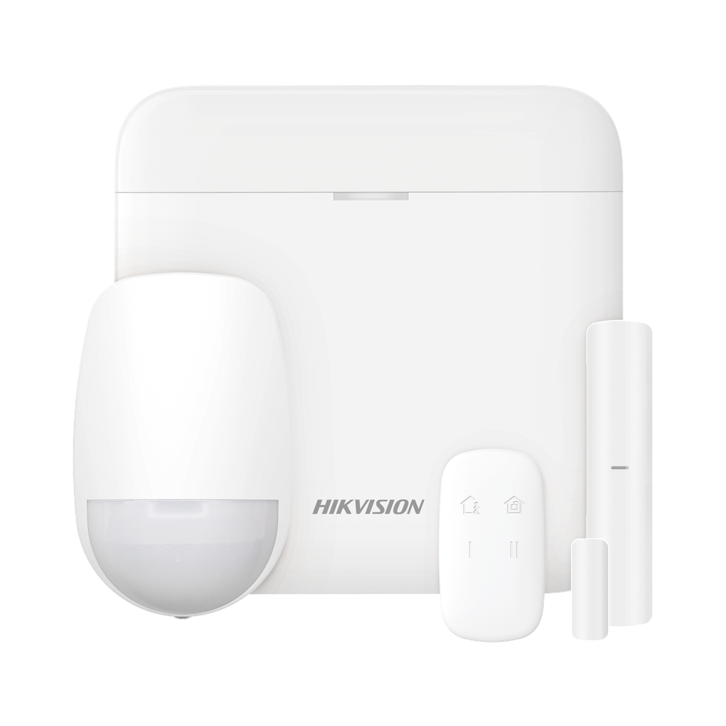 [DS-PWA48-KS] (AX PRO) KIT de Alarma AX PRO con GSM (3G/4G) / Incluye: 1 Hub con bateria de respaldo / 1 Sensor PIR / 1 Contacto Magnético / 1 Control Remoto / Wi-Fi / Compatible con Hik-Connect P2P