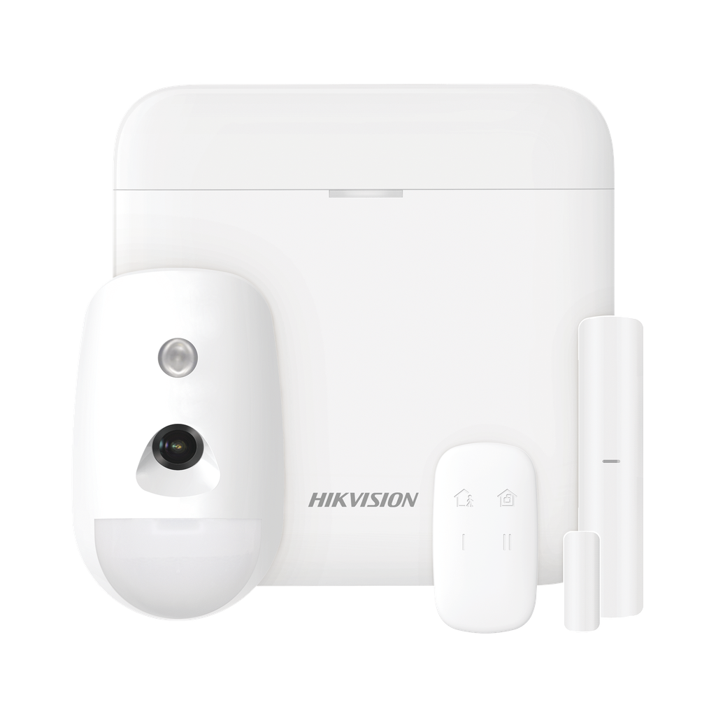 DS-PWA48-KS-CAM (AX PRO) KIT de Alarma AX PRO con GSM (3G/4G) / Incluye: 1 Hub / 1 Sensor PIR con Cámara / 1 Contacto Magnético / 1 Control Remoto / WiFi / Compatible con Hik-Connect P2P