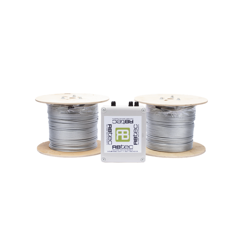 Kit de Cable Sensor Perimetral para Cerca Ciclonicas IRONCLAD / 610 METROS DE PROTECCION / 2 ZONAS; 305 METROS POR ZONA / Sin Falsas Alarmas por Viento / TODO Incluido/ TARJETA LPU400/ Calibración por Software
