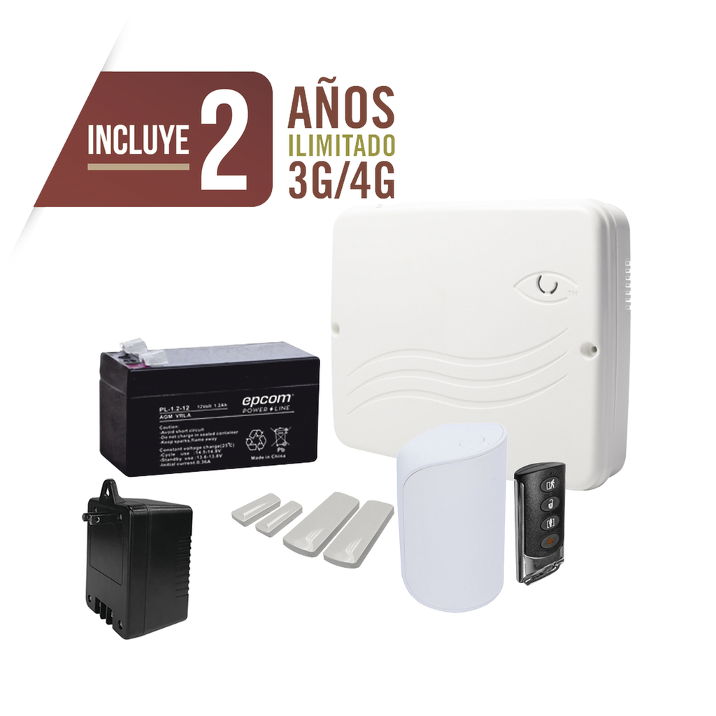 [PRO4GEN2K] KIT Alarma Cloud Híbrido/Comunicador 4G Lte Integrado/8 Zonas Cableadas, 32 Inalambricas /Programación 100% vía WEB