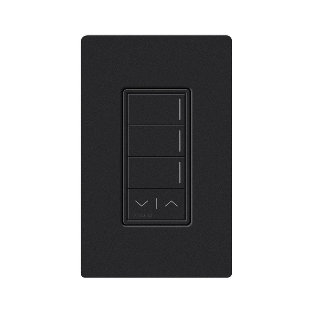 (RadioRa3) Botonera Sunnata Negro 3 escenas y 2 botones subir/bajar para Radio RA3, programe escenas diferentes en cada botón.