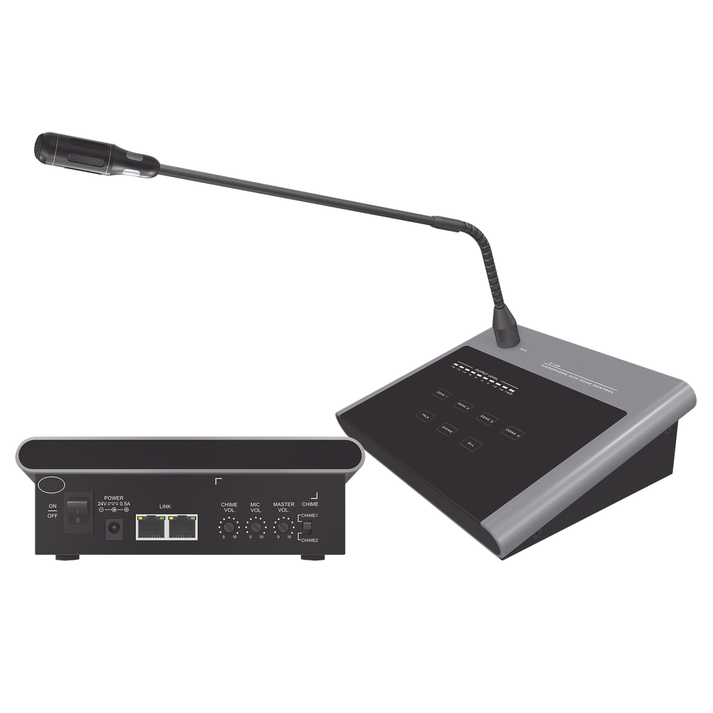 [SF-214B] SF-214B Microfono Remoto de 4 Zonas Para Sistema de Voceo | Compatible Con Amplificadores SF4240UC y SF2240UC
