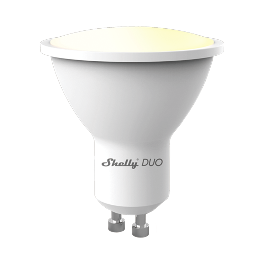 [SHELLYDUOGU10] Foco tipo Gu10 inteligente con señal inalámbrica, color dual blanco y cálido, uso de App Shelly. AC 100-240V