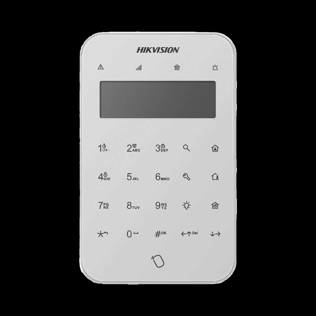 [DS-PK1-LT-WB] (AX PRO) Teclado Inalámbrico con Pantalla LCD para Armado y Desarmado / Funciones de Automatización para control de Relevadores