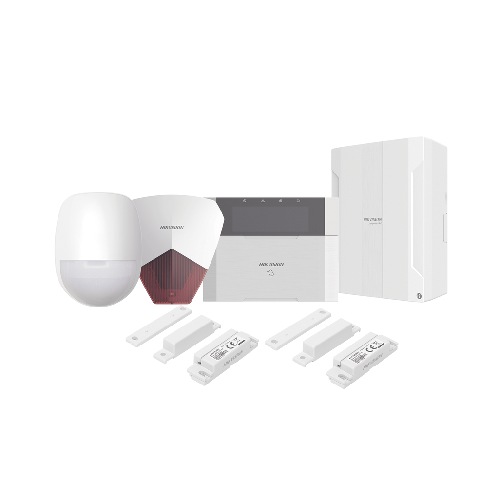 [DS-PHA64-LP/PACK(R)] DS-PHA64-LP/PACK(R) KIT Panel de Alarma HYBRID PRO / 1 Panel Híbrido / 1 Teclado LCD / 1 PIR / 2 Contactos Magnéticos / 1 Sirena Roja