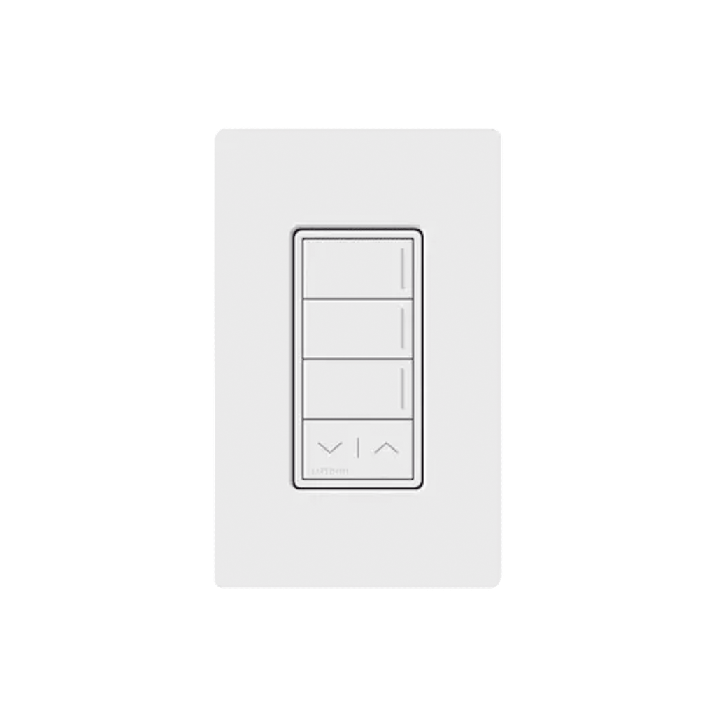 (RadioRa3) Botonera Sunnata Blanco 3 escenas y 2 botones subir/bajar para Radio RA3, programe escenas diferentes en cada botón.