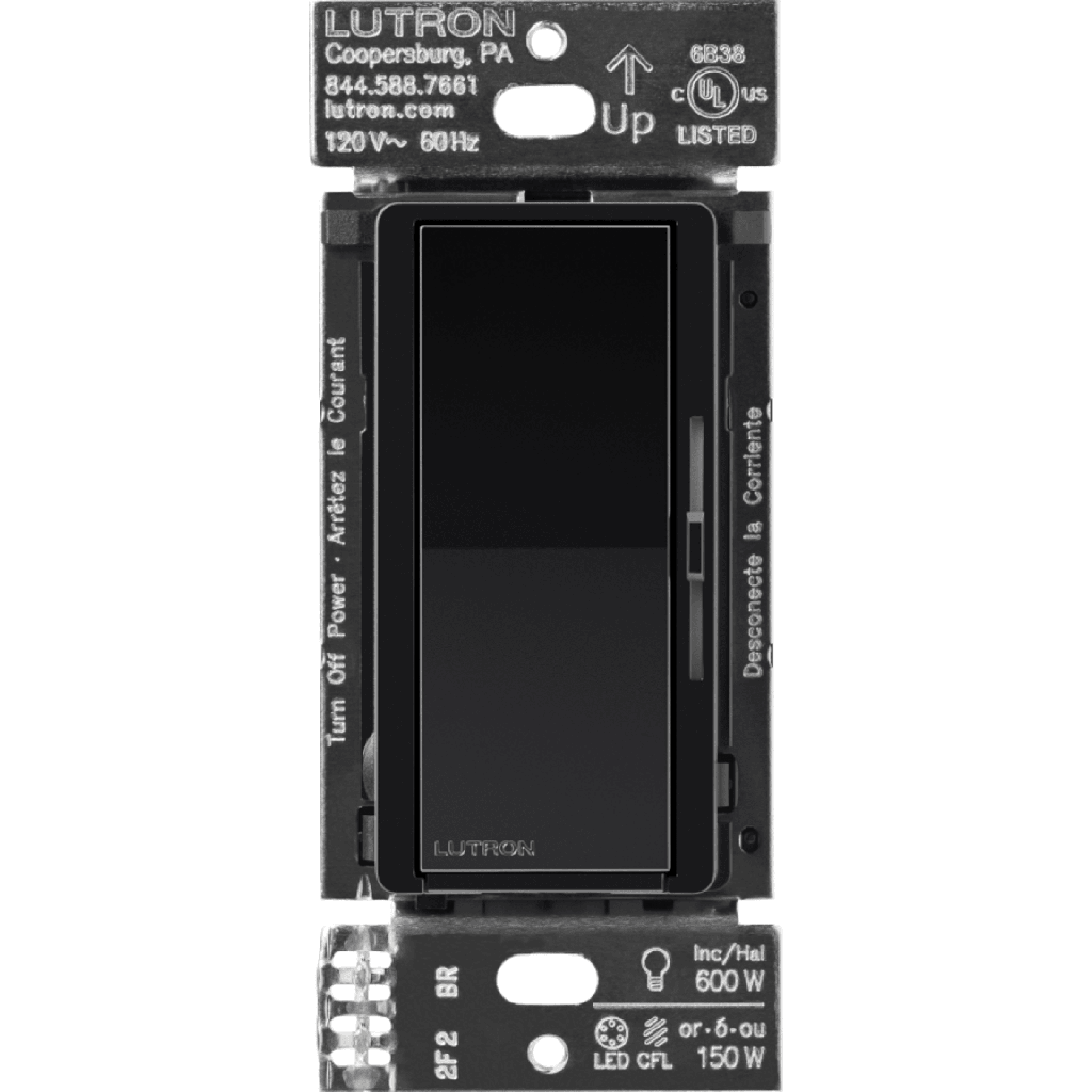 [DVRF6LBL] (Caseta Wireless) Atenuador de pared. Aumenta/Disminuye Intensidad de Iluminación.  No requiere cable neutro. 150W LED / 600W INC/HAL