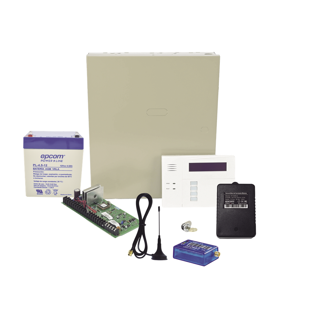 (1 Año datos ILIMITADO INCLUIDO)  Kit Vista48LA con comunicador MINI012G, Teclado, Gabinete y Transformador