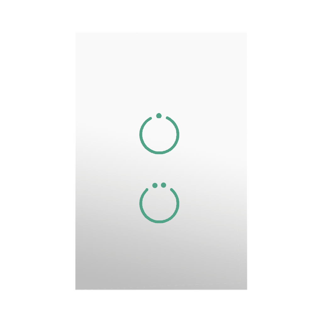 (ZWAVE) Interruptor On/Off panel táctil touch inalámbrico Zwave Plus 2 botones. No requiere cable neutro, Compatible con Hubitat HC8, Álula  M2M, otros
