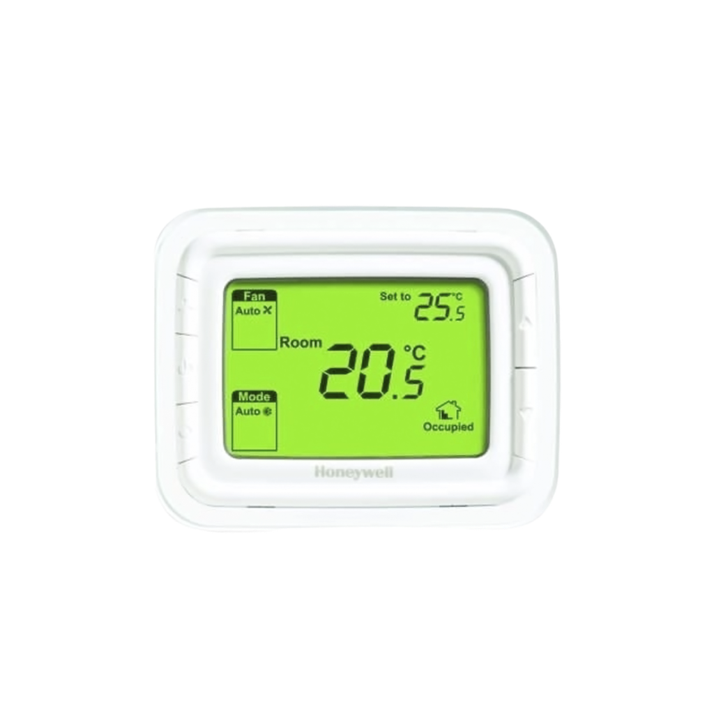 [T6861H1WG/U] Termostato No Programable, Horizontal 2 o 4 TUBOS, 120 VAC, Pantalla Verde