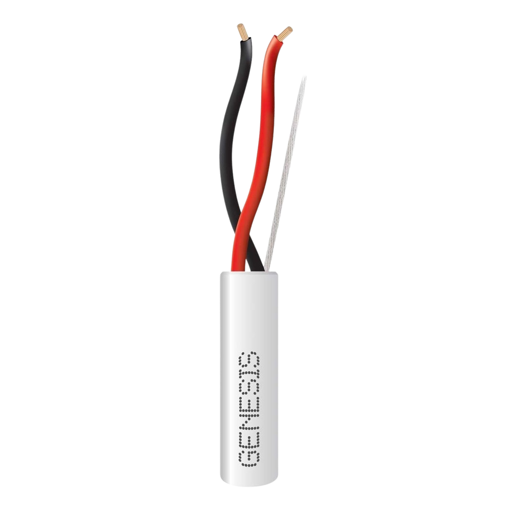 Bobina de 152 Metros de Cable / 2 x 18 AWG / Riser / Color Blanco / Para Aplicaciones en Alarmas de Intrusión, Control de Acceso, Automatización, Interfonos, TV Porteros, Audio y Voceo