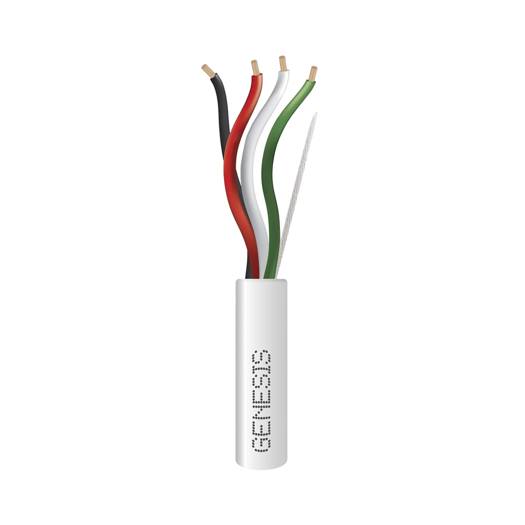 Bobina de 305 Metros / Cable de Cobre / 4 x 18 AWG / Riser / Color Blanco / Para Aplicaciones de Alarmas de Intrusión/Control de Acceso/ Automatización / Interfonos y Tv Porteros