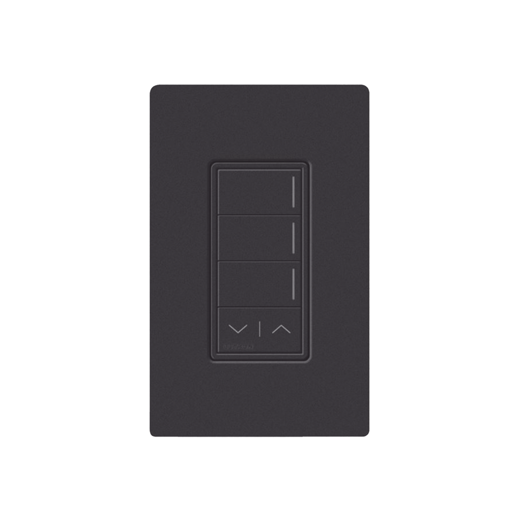 (RadioRa3) Botonera Sunnata Negro 3 escenas y 2 botones subir/bajar para Radio RA3, programe escenas diferentes en cada botón.