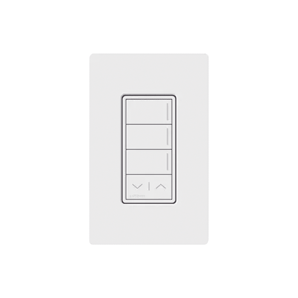 (RadioRa3) Botonera Sunnata Blanco 3 escenas y 2 botones subir/bajar para Radio RA3, programe escenas diferentes en cada botón.