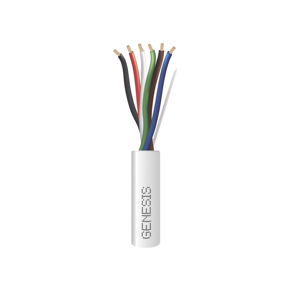 [3116-1012] Carrete de 305 Metros / Cable de Cobre / 6 x 18 AWG  / Plenum / Para Interior / Color Blanco / Para Aplicaciones de Alarmas de Intrusión/Control de Acceso/ Automatización / Interfonos y Tv Porteros